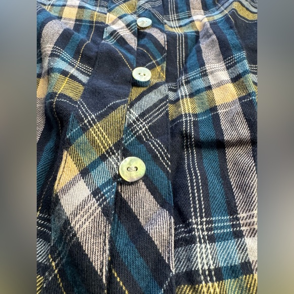 J. Jill Women’s Sz XL Blue Plaid Hook Loop Button Up Shirt Blouse Cotton Blend - Picture 2 of 6